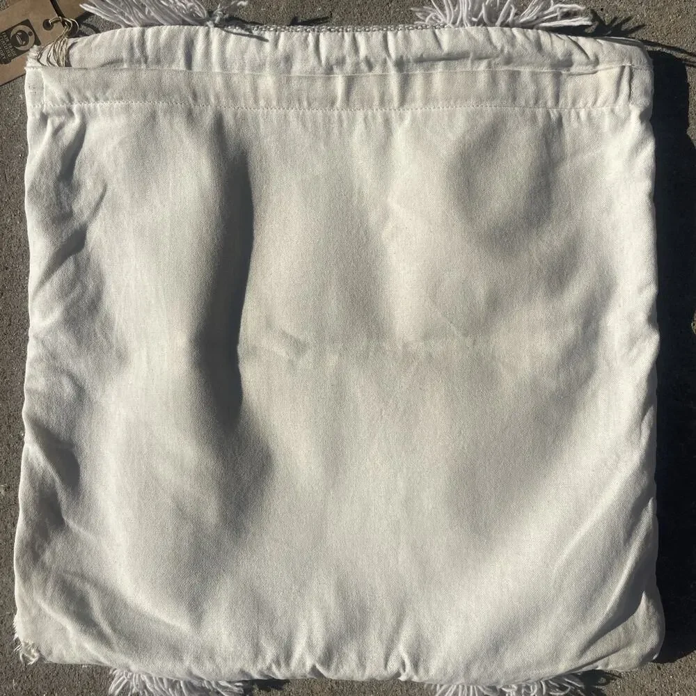 West Elm Diamond Beaded Wool 20”‎ Pillow Cover Sequin Shag NWT